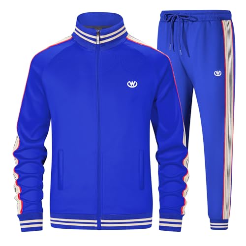 W JIANWANG Herren Trainingsanzug Jogginganzug Sportanzug Tracksuits 2 Teiliges Lässiges Athletisches Jogging 5017-XXL von W JIANWANG