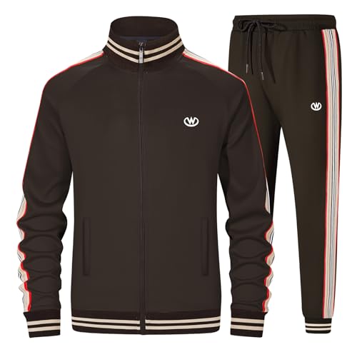 W JIANWANG Herren Trainingsanzug Jogginganzug Sportanzug Tracksuits 2 Teiliges Lässiges Athletisches Jogging 5018-L von W JIANWANG