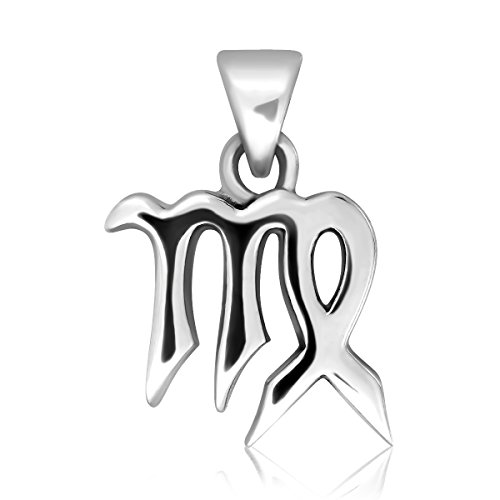 925 Sterling Silber Sternzeichen Horoskop Anhänger (Jungfrau) - Authentisches Zodiac Schmuck von W | S WITHLOVE SILVER