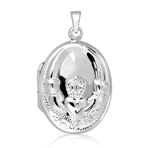 W | S WITHLOVE SILVER WithLoveSilver Geschenke Schmuck Sterling Silber 925 massiv antik oval Keltischer Claddagh Medaillon Anhänger W | S WITHLOVE SILVER WithLoveSilver Geschenke Schmuck Sterling Silber 925 massiv antik oval Keltischer Claddagh Medaillon Anhänger von W | S WITHLOVE SILVER