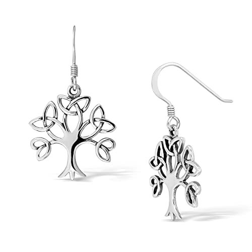 WithLoveSilver 925 Sterling Silber Keltischer Triquetra Trinity Baum des Lebens Haken Ohrringe, Sterling Silber, Ohne Edelstein. WithLoveSilver 925 Sterling Silber Keltischer Triquetra Trinity Baum des Lebens Haken Ohrringe, Sterling Silber, Ohne Edelstein. von W | S WITHLOVE SILVER
