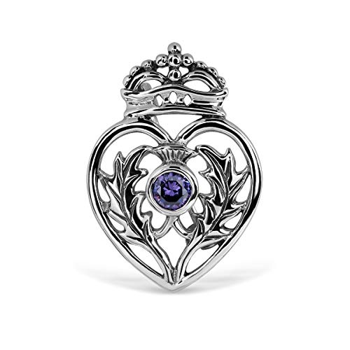 WithLoveSilver 925 Sterling Silber Klassischer Schottischer Stil Herz Krone Luckenbooth mit Rundem Simuliertem Lila Kubischem Zirkonia Brosche Pin WithLoveSilver 925 Sterling Silber Klassischer Schottischer Stil Herz Krone Luckenbooth mit Rundem Simuliertem Lila Kubischem Zirkonia Brosche Pin von W | S WITHLOVE SILVER