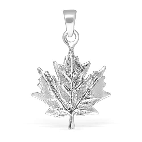 WithLoveSilver 925 Sterling Silber Sandstrahl Niedliches Ahornblatt Kanada Anhänger, Sterling-Silber WithLoveSilver 925 Sterling Silber Sandstrahl Niedliches Ahornblatt Kanada Anhänger, Sterling-Silber von W | S WITHLOVE SILVER