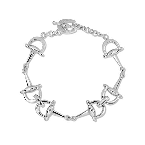 WithLoveSilver 925 Sterling Silber Sechs Horse Bits und Pferdeshoe Equestrian Toggle Clasps Armband, 7,5 Zoll, Eisen WithLoveSilver 925 Sterling Silber Sechs Horse Bits und Pferdeshoe Equestrian Toggle Clasps Armband, 7,5 Zoll, Eisen von W | S WITHLOVE SILVER