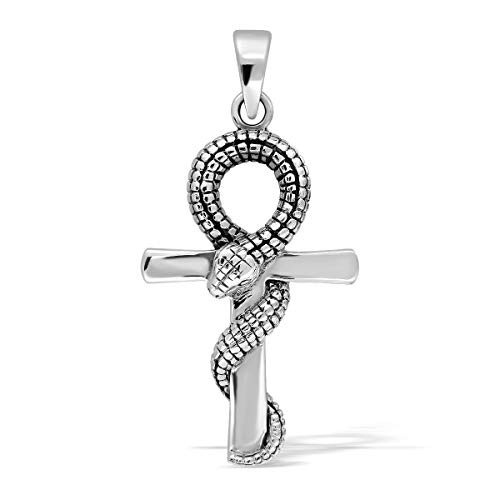 WithLoveSilver Anhänger aus 925er-Sterlingsilber, ägyptisches Ankh-Kreuz, Schlangen-Anhänger, Sterling-Silber, Kein Edelstein WithLoveSilver Anhänger aus 925er-Sterlingsilber, ägyptisches Ankh-Kreuz, Schlangen-Anhänger, Sterling-Silber, Kein Edelstein von W | S WITHLOVE SILVER