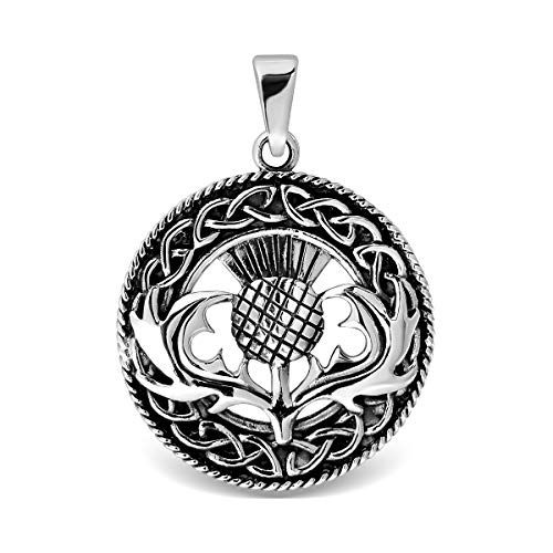 WithLoveSilver Anhänger aus 925er Sterlingsilber, keltischer runder Triquetra, schottische Distel, NA, Kein Edelstein WithLoveSilver Anhänger aus 925er Sterlingsilber, keltischer runder Triquetra, schottische Distel, NA, Kein Edelstein von W | S WITHLOVE SILVER