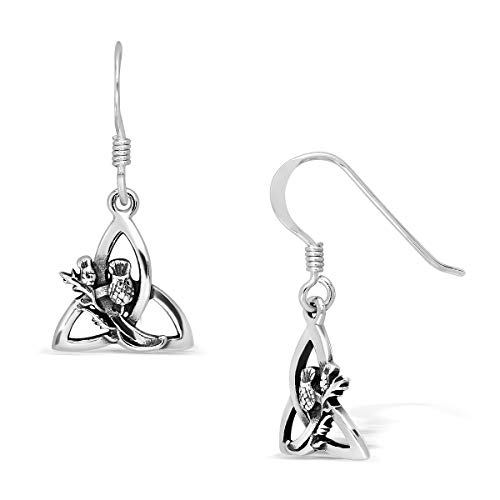 WithLoveSilver Ohrhänger aus 925er-Sterlingsilber, keltisch, rund, Triquetra, schottische Distel, NA, NA WithLoveSilver Ohrhänger aus 925er-Sterlingsilber, keltisch, rund, Triquetra, schottische Distel, NA, NA von W | S WITHLOVE SILVER