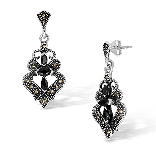 WithLoveSilver Sterling Silber Tropfenform Marquiseschliff keltische Trinity Echt Saphir Markasit Ohrstecker WithLoveSilver Sterling Silber Tropfenform Marquiseschliff keltische Trinity Echt Saphir Markasit Ohrstecker von W | S WITHLOVE SILVER