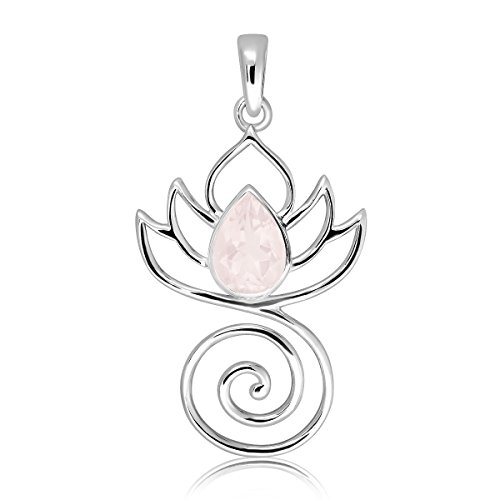 Withlovesilver Halskette mit Anhänger Sterling-Silber 925 natürlicher Edelstein Buddha Wirbel Lotusblüte Withlovesilver Halskette mit Anhänger Sterling-Silber 925 natürlicher Edelstein Buddha Wirbel Lotusblüte von W | S WITHLOVE SILVER
