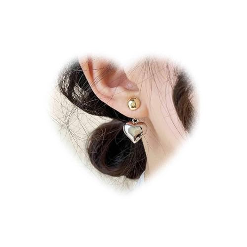 Bohemian Herz Jacke Ohrringe für Mädchen Gold Perlen Ohrringe Love AnhängerOhrringe Zwei Wege Vorne und RückenOhrringe Schmuck Damen Geschenk von W WEILIRIAN