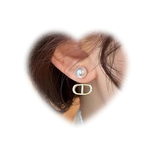 W WEILIRIAN Boho Perle Jacke Ohrringe Kristall Buchstaben Ohrringe Gold Perle Ohrringe Perle Hochzeit Ohrringe Vorderseite Ohrringe Schmuck Frauen von W WEILIRIAN