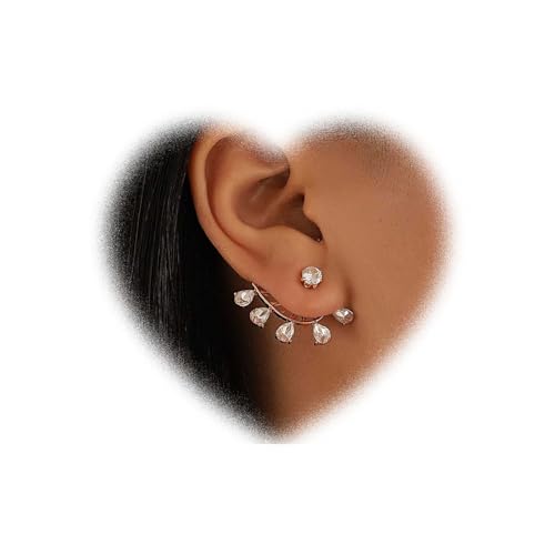Ohrringe Ohrring Ohr jacke für Damen Damen weilirian Boho Kristall ohrringe Ohr jacke Cz Ohr stecker vorne hinten Ohrringe Schmuck für Mädchen Geschenke von W WEILIRIAN