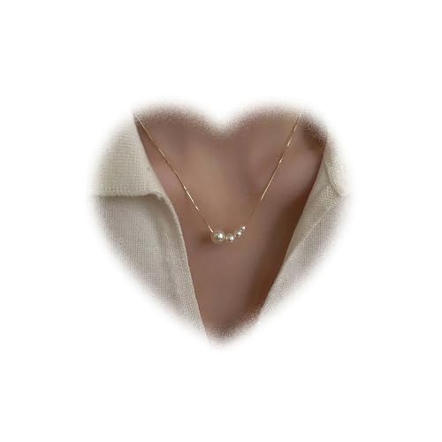 W WEILIRIAN Bohemian Perlen Anhänger Halskette für Mädchen Perlen Perlen Halskette Choker Gold Box Kette Halskette Perlen Hochzeitskette Schmuck Damen Geschenk von W WEILIRIAN