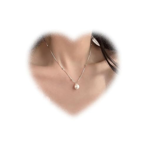 W WEILIRIAN Bohemian Perlen Anhänger Halskette für Mädchen Perlen Perlen Halskette Choker Silber Satellite Perlen Halskette Kette Perlen Hochzeit Halskette Schmuck Damen Geschenk von W WEILIRIAN