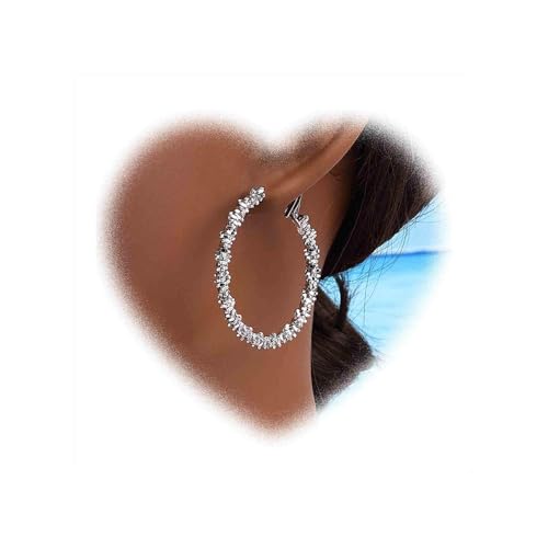 W WEILIRIAN Bohemian Runde Ohrringe für Mädchen Silber Runde Ohrringe Anhänger Ohrring Damen Schmuck Geschenk (Silber) von W WEILIRIAN