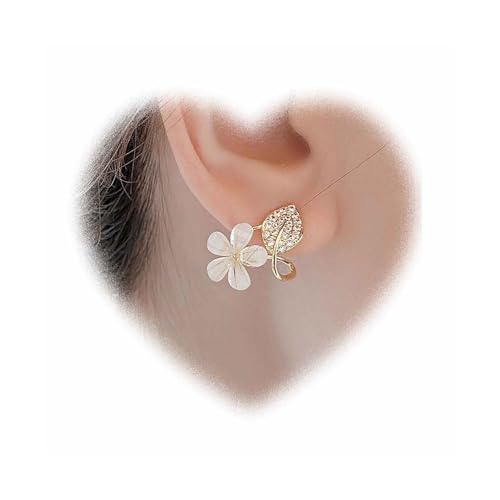 W WEILIRIAN Bohemian Blumenohrringe Kristall Blatt Ohrringe Gold Blatt Ohrringe Vintage Pflanzen Ohrringe Schmuck for Frauen von W WEILIRIAN