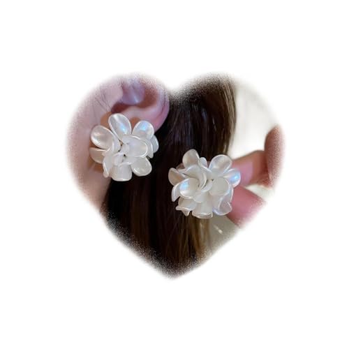 W WEILIRIAN Boho Perlen Blumen Ohrringe für Mädchen weiße Blumen Ohrstecker 3D Blumen Ohrringe Blumen Hochzeits Ohrringe Schmuck für Frauen Geschenke von W WEILIRIAN