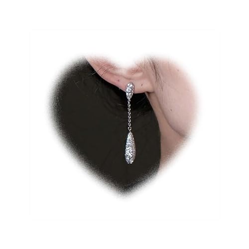 W WEILIRIAN Boho Kristall Tropfen Ohrringe Lange Strass Hängelohrringe Silber CZ Ohrringe Glitzernde Hochzeitsohrringe Schmuckfür Frauen (Silber) von W WEILIRIAN