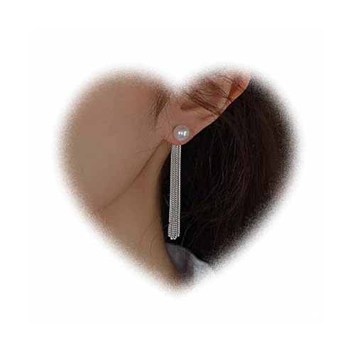 W WEILIRIAN Bohemian Perle Ohrjacke Ohrringe Lange c Kette Quaste Ohrringe Perle Ohrringe Perle Hochzeitsohrringe Perle Perlen Ohrringe Vorderseite Ohrringe Schmuck für Frauen von W WEILIRIAN