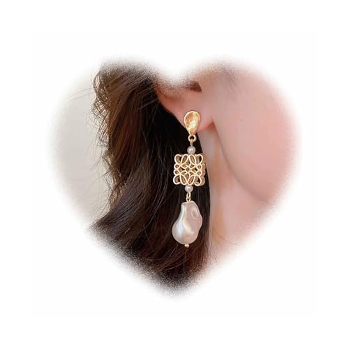 W WEILIRIAN Boho Perlen Tropfen Ohrringe Hohl Quadratische Ohrringe Gold Perlen Hängelohrringe Vintage Perlen Perlen Ohrringe Aussage Perlen Ohrringe Frauen Schmuck von W WEILIRIAN
