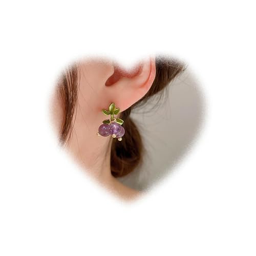 W WEILIRIAN Boho Trauben ohrringe für Teenager Mädchen Trauben Ohr stecker personal isierte 3D Trauben ohrringe Vintage Obst Ohrringe Schmuck für Frauen Geschenke von W WEILIRIAN