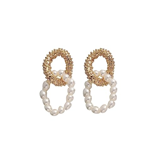 W WEILIRIAN Gold Wandelbare Ketten Ohrringe Ketten Tropfen Ohrringe Geometrische Ringe Ohrringe Vintage Perlen Ohrringe Büroklammern Kettenblätter Ohrringe Frauen Mädchen Schmuck Geschenke von W WEILIRIAN