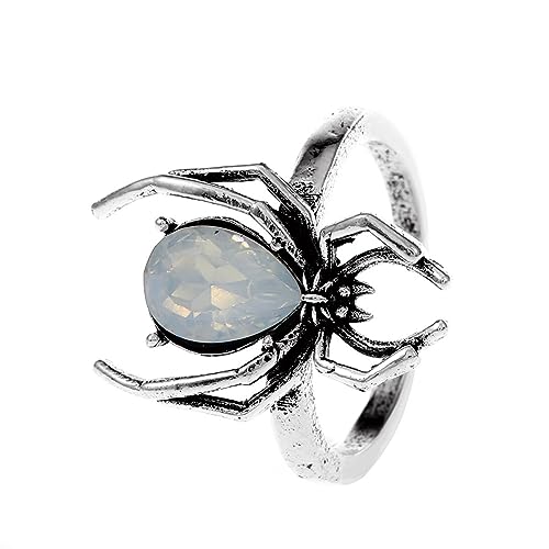 W WEILIRIAN Gothic Opal Spider Ring Spinnen Knöchel Ring Silber Spinne Stapel Ring Cooler Finger Ring Spider Open Ring Halloween Verstellbarer Ring Hip Hop Ring Schmuck für Frauen und Mädchen (Silber) W WEILIRIAN Gothic Opal Spider Ring Spinnen Knöchel Ring Silber Spinne Stapel Ring Cooler Finger Ring Spider Open Ring Halloween Verstellbarer Ring Hip Hop Ring Schmuck für Frauen und Mädchen (Silber) von W WEILIRIAN