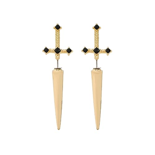 W WEILIRIAN Gothic Schwert Jacke Ohrringe für Frauen Schwert baumeln Tropfen Ohrringe Gold Dolch Ohrringe Punk Messer Ohr stecker Ohrringe Schmuck für Mädchen Geschenke (Gold) von W WEILIRIAN