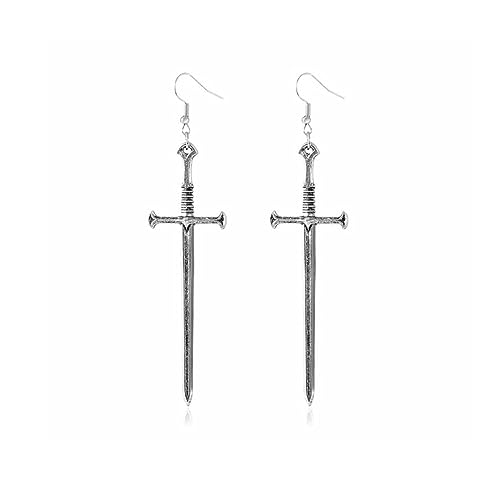 W WEILIRIAN Gothic Schwert Ohrringe für Frauen Schwert baumeln Ohrringe Silber Dolch Ohrringe Punk Messer Haken Ohrringe Halloween Cosplay Party Ohrringe Schmuck für Mädchen Geschenke von W WEILIRIAN