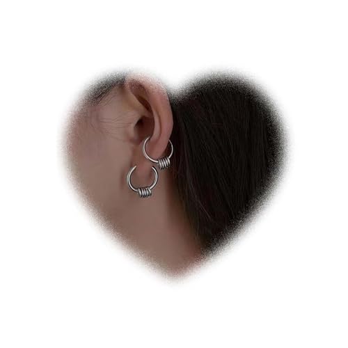 W WEILIRIAN Silber Huggie Hoop Ohrringe für Mädchen Kreis baumeln Huggie Ohrringe Minimal Hoop baumeln Ohrringe Hohl Kreis Ohrringe Schmuck für Frauen Mann Geschenk von W WEILIRIAN