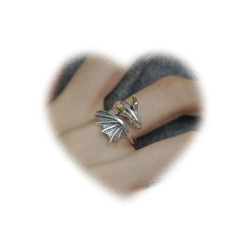 W WEILIRIAN Vintage Drachenring Silber Drachenknöchel Ring Tier Offener FingerRing Vintage StapelRing Handgemacht Verstellbare Ringe Schmuck für Damen und Mädchen von W WEILIRIAN