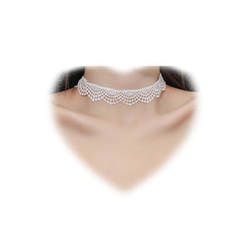 W WEILIRIAN Weiße Spitze Choker Halskette für Frauen Weiße Blume Spitze Halskette Hohle Spitze Blume Halskette Braut Hochzeit Halskette Schmuck für Mädchen Geschenke von W WEILIRIAN