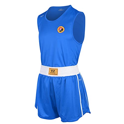 Wesing Wushu Sanda Anzug Sanshou Uniform Competetion Training Sanda Bekleidung Set - Größe S - blau Wesing Wushu Sanda Anzug Sanshou Uniform Competetion Training Sanda Bekleidung Set - Größe S - blau von W WESING
