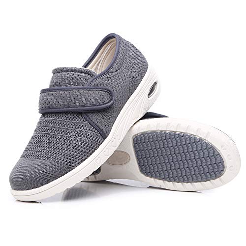 W&LESVAGO Atmungsaktive, leichte, verstellbare Diabetiker-Schuhe, breite Breite, Luftpolster, Wander-Sneaker für Frauen, geschwollene Füße, W-grau, 41 EU W&LESVAGO Atmungsaktive, leichte, verstellbare Diabetiker-Schuhe, breite Breite, Luftpolster, Wander-Sneaker für Frauen, geschwollene Füße, W-grau, 41 EU von W&LESVAGO