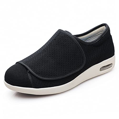 W&LESVAGO Damen Weite Diabetiker-Ödem-Schuhe mit voll verstellbaren Verschlüssen, einfaches An- und Ausziehen, Luftkissen-Walking-Sneaker für ältere Menschen, geschwollene Füße, Outdoor, Schwarz, 37 W&LESVAGO Damen Weite Diabetiker-Ödem-Schuhe mit voll verstellbaren Verschlüssen, einfaches An- und Ausziehen, Luftkissen-Walking-Sneaker für ältere Menschen, geschwollene Füße, Outdoor, Schwarz, 37 von W&LESVAGO