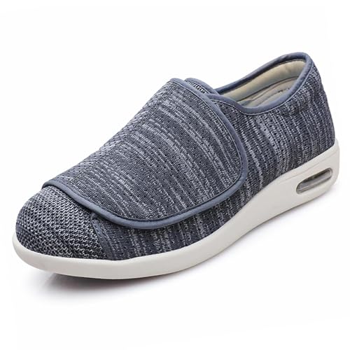W&LESVAGO Damen Weite Diabetiker-Ödem-Schuhe mit voll verstellbaren Verschlüssen, einfaches An- und Ausziehen, Luftkissen-Walking-Sneaker für ältere Menschen, geschwollene Füße, Outdoor, M, dunkelgrau W&LESVAGO Damen Weite Diabetiker-Ödem-Schuhe mit voll verstellbaren Verschlüssen, einfaches An- und Ausziehen, Luftkissen-Walking-Sneaker für ältere Menschen, geschwollene Füße, Outdoor, M, dunkelgrau von W&LESVAGO