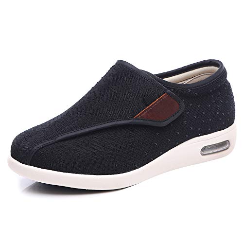W&LESVAGO Diabetiker-Schuhe für Damen, einfaches An- und Ausziehen, leicht, atmungsaktiv, verstellbarer Verschluss, Wander-Sneaker, Schwarz, 38.5 EU Weit W&LESVAGO Diabetiker-Schuhe für Damen, einfaches An- und Ausziehen, leicht, atmungsaktiv, verstellbarer Verschluss, Wander-Sneaker, Schwarz, 38.5 EU Weit von W&LESVAGO