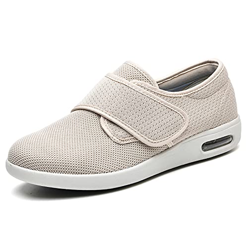 W&LESVAGO Diabetikerschuhe für Damen, breite Breite, atmungsaktiv, leicht, für Ödeme, Arthritis, geschwollene Füße, Beige, 37.5 EU Weit W&LESVAGO Diabetikerschuhe für Damen, breite Breite, atmungsaktiv, leicht, für Ödeme, Arthritis, geschwollene Füße, Beige, 37.5 EU Weit von W&LESVAGO