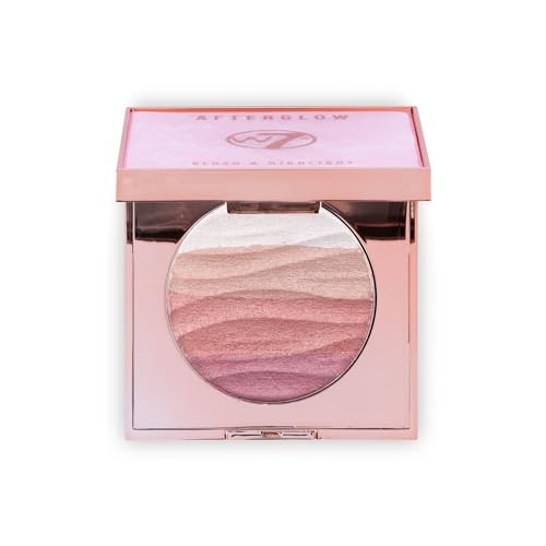 W7 Afterglow Blusher & Highlight Compact - 4 leuchtende Rosa- und Goldtöne in 1 Palette von W7