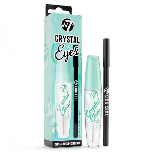 W7 Crystal Eyes Duo Geschenkset – Crystal Clear Mascara & King Kohl Eyeliner – Natürliches Eye Duo von W7