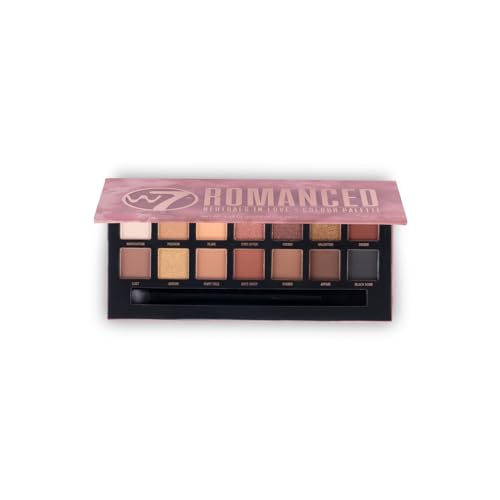 W7 Romanced Lidschatten-Palette - 12 natürliche, rosa-nude-Farben - makelloses, langanhaltendes Make-up von W7