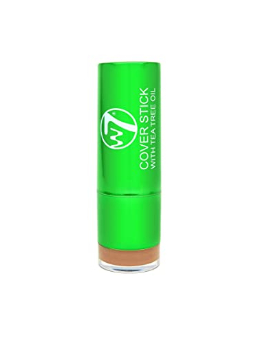 W7 Tea Tree Concealer Stick - Cremige, hautberuhigende Formel bei Unreinheiten & Rötungen der Haut - Langanhaltendes Concealer-Makeup (Mittel/Stark) von W7