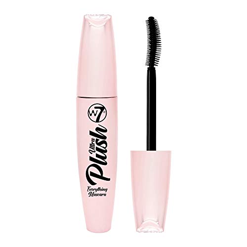 W7 | Ultra Plush Mascara | Langanhaltende, Schmierfeste Und Wasserfeste Formel | Schwarze Mascara Mit Geschwungener für Länge Und Defintion| Tierveruschsfreies, Veganes Augen-Makeuep von W7