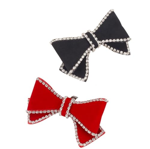 WADORN 4 Stück Schuhclips Mit Strasssteinen, 2 Farbe Klassischer Schuhclip Mit Strass-Schleife Aus Metall Dekorativ Für Damen Dekorativ Für Braut Hochzeitspumps Damenschuhe Sandalen von WADORN