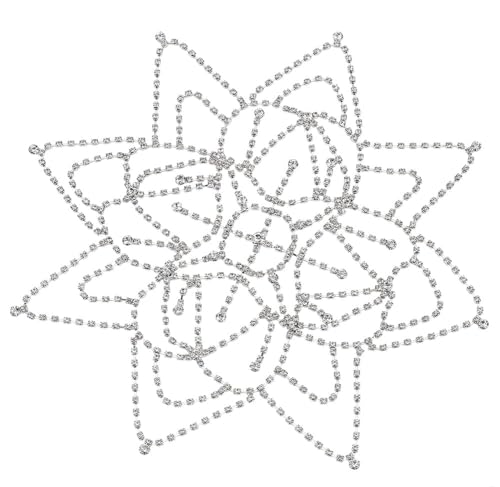 WADORN Kopfbedeckung Mit Kristallkappe Strass-Kopfkette, 1920 Vintage-Haarkette Silbern Kopfbedeckung Braut Strass-Quaste Haarkette Mit 2 Stück Haarspangen, Silberfarbig von WADORN
