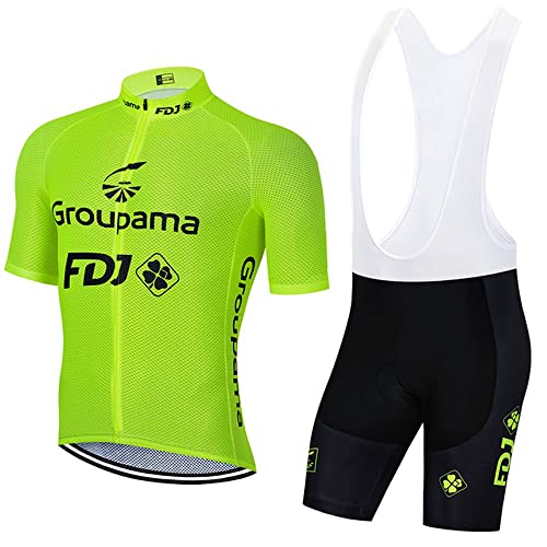 WADRI Herren Radtrikot Set Kurzarm Trikot 3D gepufferte Radhose Rennrad Fahrradbekleidung Sommer Atmungsaktives Radtrikot+Fahrrad Rennrad Lätzchen Short Set MTB von WADRI