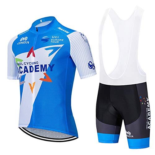 WADRI Herren Radtrikot Set Kurzarm Trikot 3D gepufferte Radhose Rennrad Fahrradbekleidung Sommer Atmungsaktives Radtrikot+Fahrrad Rennrad Lätzchen Short Set MTB von WADRI