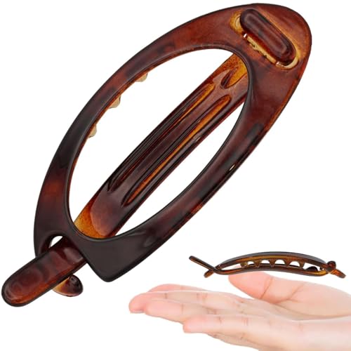 WADY Haarspange, französisch, hohl, oval, für Damen/Damen, metallfrei, Haarschmuck, Schildpatt-Design, 12 cm WADY Haarspange, französisch, hohl, oval, für Damen/Damen, metallfrei, Haarschmuck, Schildpatt-Design, 12 cm von WADY