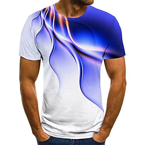 Herren 3D Bedrucktes T-Shirt Personalisiertes Blitz-T-Shirt KurzäRmliges LäSsiges T-Shirt Neues Sommermode-T-Shirt von WAEKQIANG