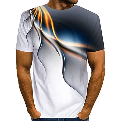 Herren 3D Bedrucktes T-Shirt Personalisiertes Blitz-T-Shirt KurzäRmliges LäSsiges T-Shirt Neues Sommermode-T-Shirt von WAEKQIANG